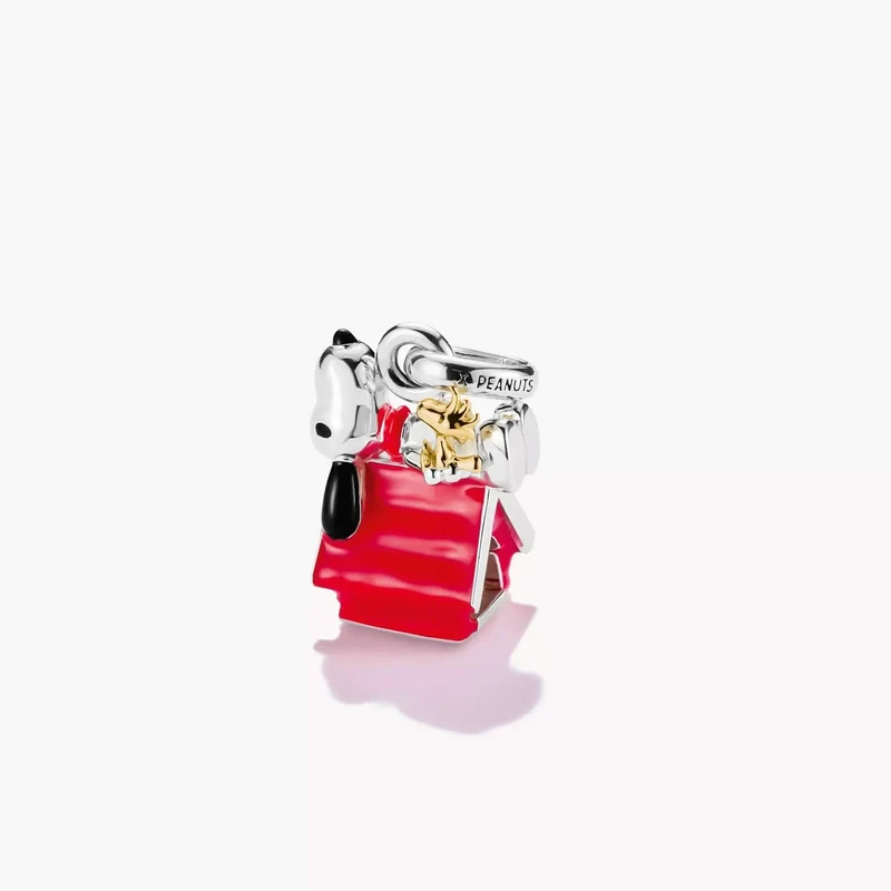 Charm-Anhänger Snoopy mit Woodstock Hundehütte PEANUTS Connect 18K Vergoldung