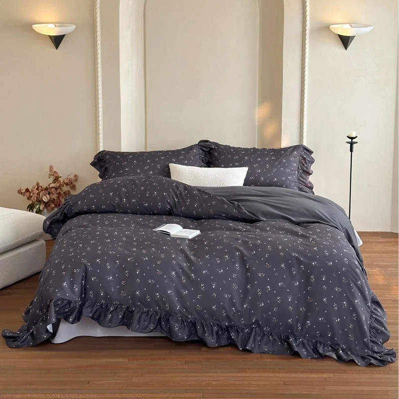 Bettbezug-Set aus Baumwollsatin mit Boho-Ethno-Muster und Wendefunktion