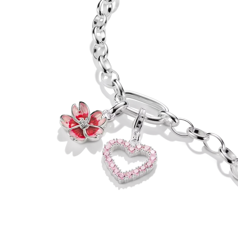 Damen Charm-Anhänger mit pinken Zirkonia - Thomas Sabo Modell: 2241-051-9