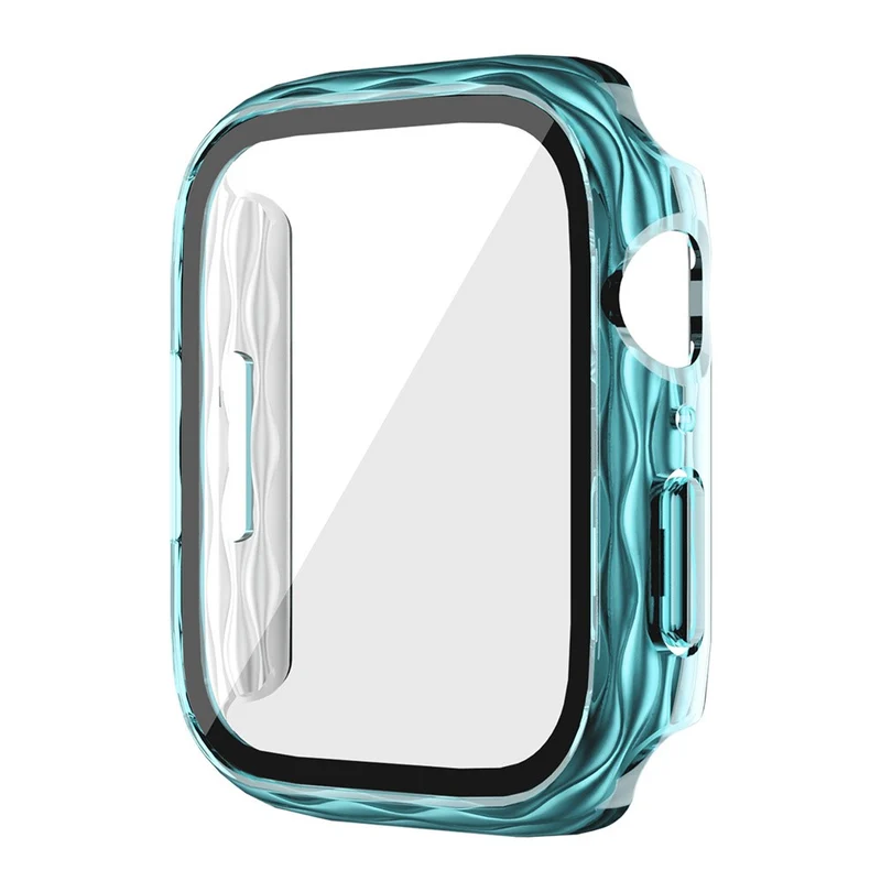 Apple Watch Series 9 / 8 / 7 41mm Watch Frame Hard Bump resistant Wavy Texture Cover with Tempered Film