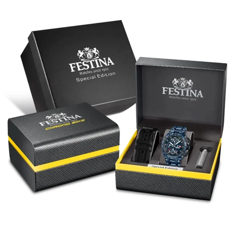 Festina Chrono Bike F20757/1 Herrenuhr • 20 bar Wasserdichtigkeit • Set mit Wechselband