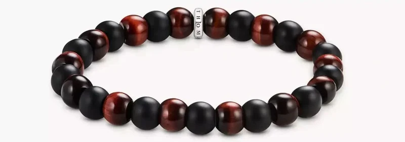 Herrenarmband, Obsidian und Tigerauge Schwarz-Rot - THOMAS SABO Modell: A2196-806-7-VG