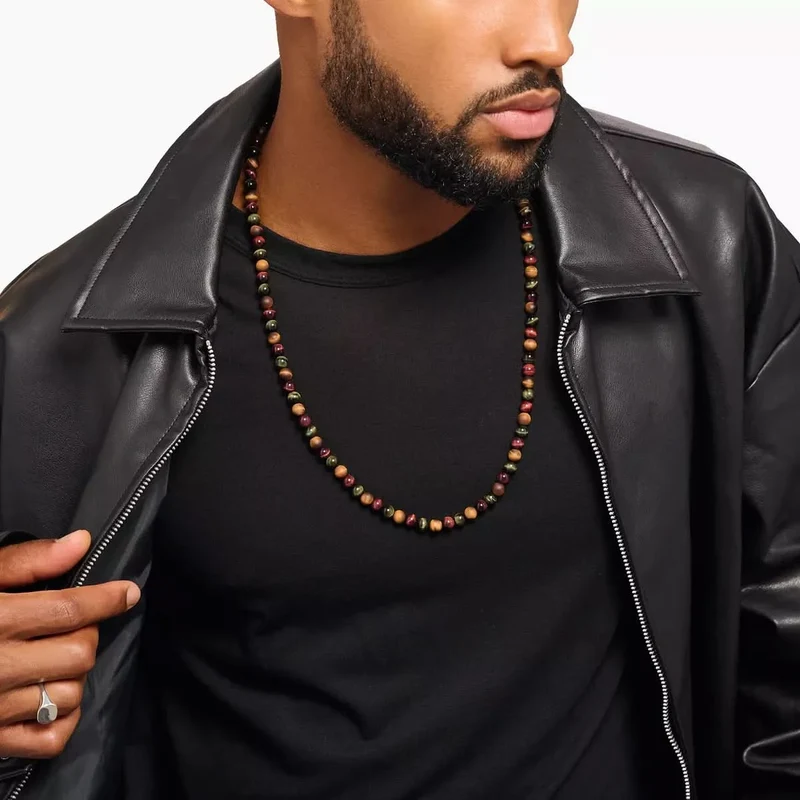 Herrenkette, Talisman mit Tigerauge-Beads - Thomas Sabo Modell: KE2304-826-7