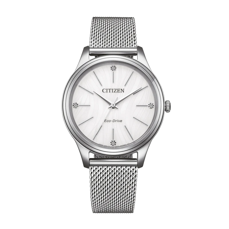 Citizen L EM1220-82A Damenuhr • Eco-Drive Lichtantrieb • Milanaise-Armband