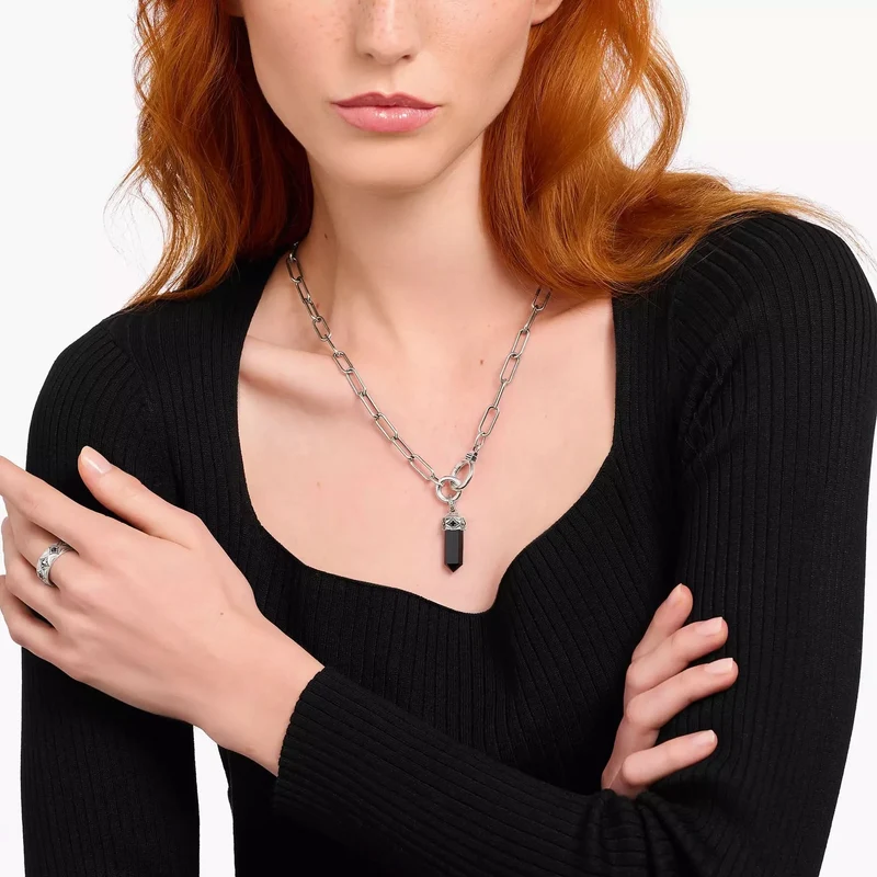 Herren Anhänger, Onyx Kristallform schwarz - THOMAS SABO Modell: PE964-641-11
