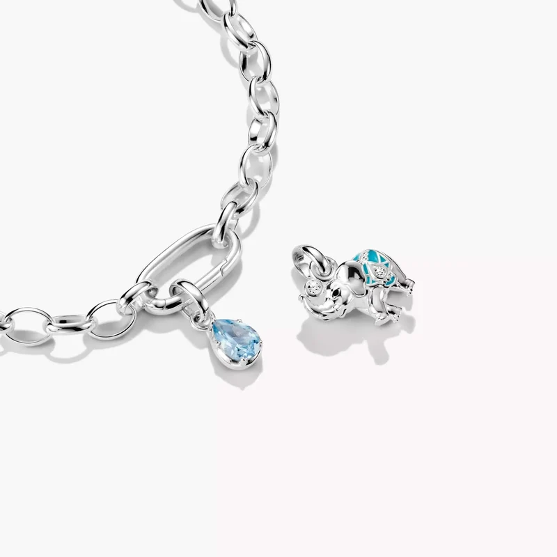 Charm-Anhänger Geburtsstein März Connect Silber
