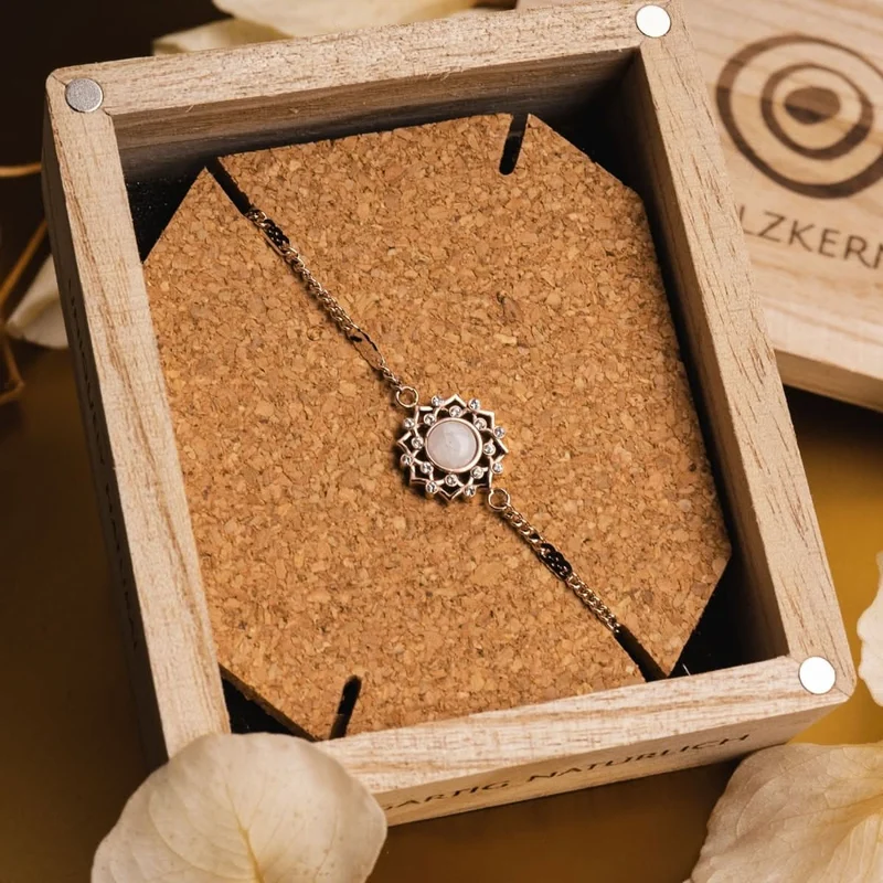 Composition Gem Armband (Mondstein/Rosé) | Holzkern