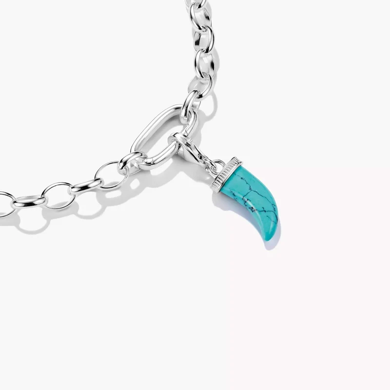 Charm-Anhänger Zahn Türkis Original Silber