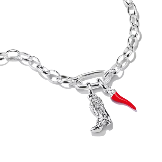 Charm-Anhänger Cornicello Rot Connect Silber