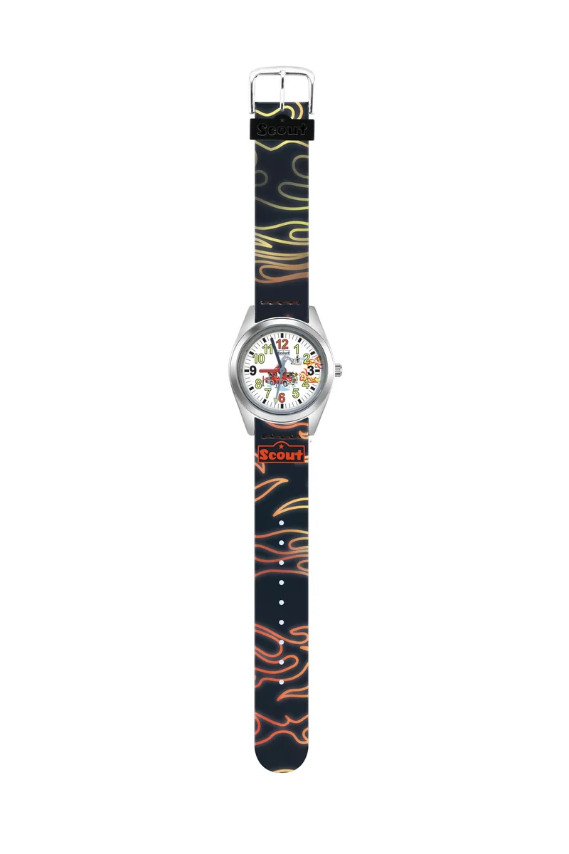 Scout Flames 164000021 Jungen-Uhr • Pädagogische Lernuhr • Robust & 5 Bar wasserdicht