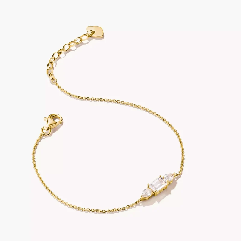 Damenarmband, 18k vergoldet, weiße Zirkonia - THOMAS SABO Modell: A2221-414-14-VG