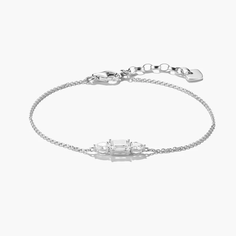 Armband mit funkelnden Zirkonia Steinen Bold Elegance Silber