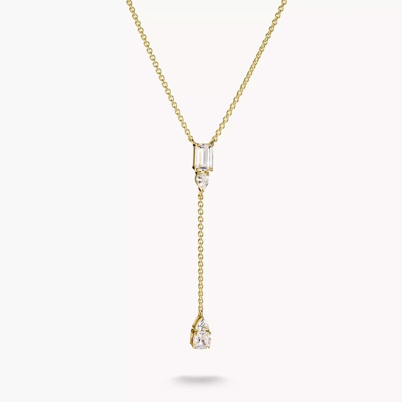 Kette Y-Form mit weißen Zirkoniasteinen Bold Elegance 18k Vergoldung