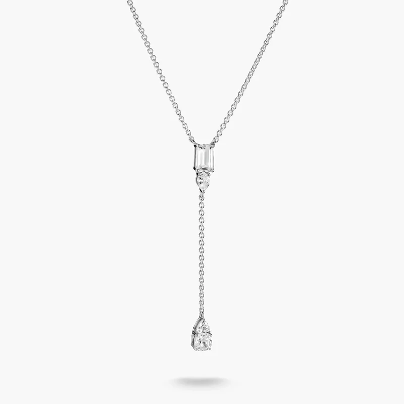 Kette Y-Form mit weißen Zirkoniasteinen Bold Elegance Silber