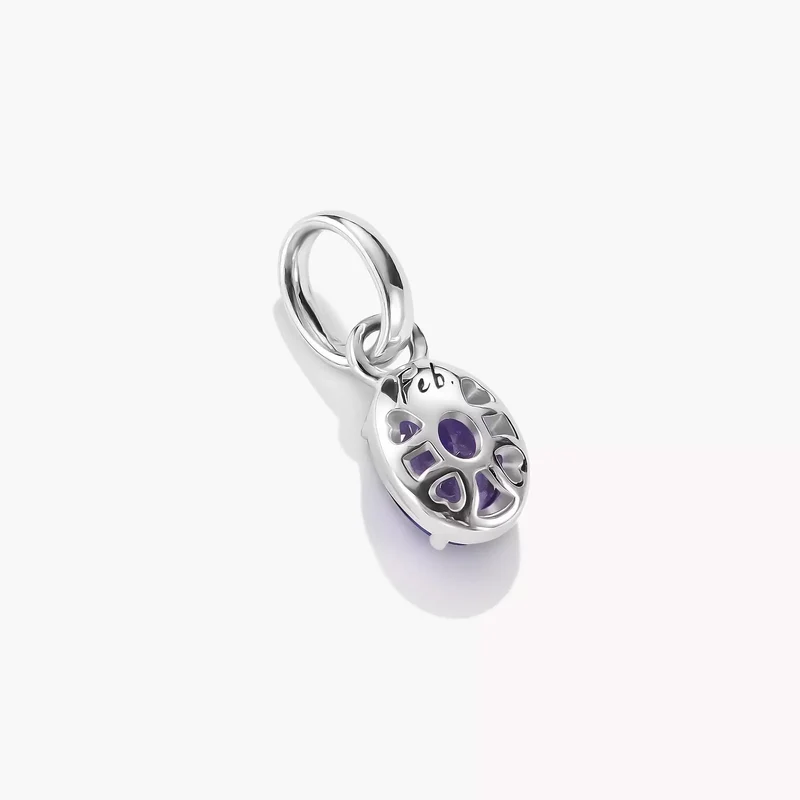 Charm-Anhänger Geburtsstein Februar Connect Silber