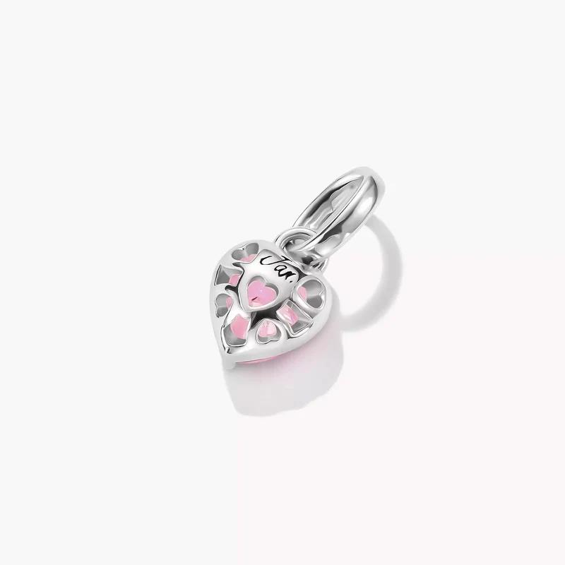 Charm-Anhänger Herz Geburtsstein Januar Connect Silber