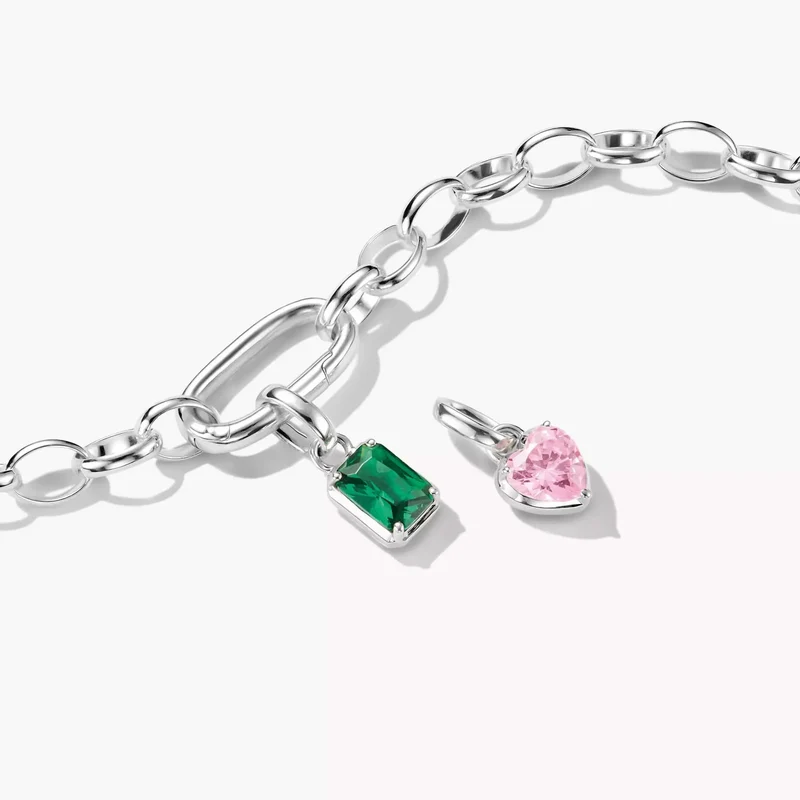 Charm-Anhänger Herz Geburtsstein Januar Connect Silber