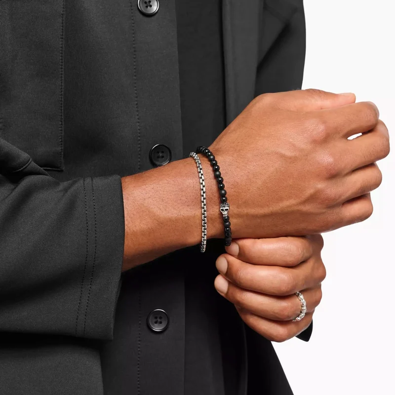 Herren Armband, Totenkopf mit Obsidian - THOMAS SABO Modell: A2185-705-11-VG