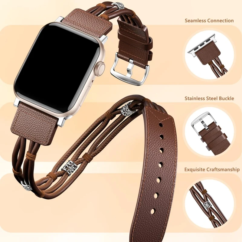 Megastark Apple Smartwatch Echtes Leder Universell Armband