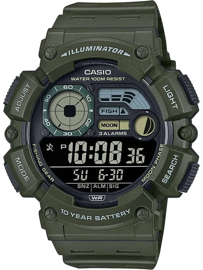 Casio WS-1500H-3BVEF Herrenuhr • Angler-Timer & Monddaten • 10 Jahre Batterie