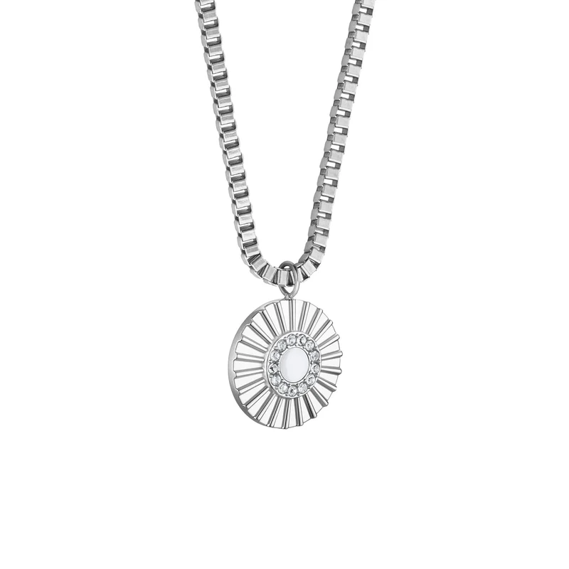 Halskette mit funkelndem Kristall-Anhänger, silber glänzend - BERING Modell: 465-150-450