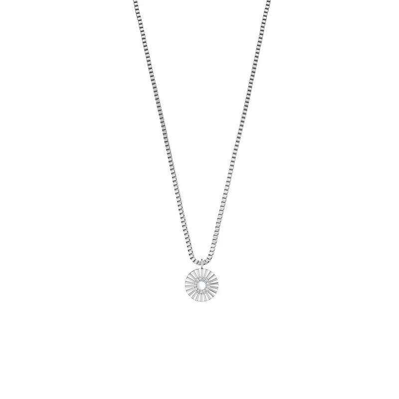 Halskette mit funkelndem Kristall-Anhänger, silber glänzend - BERING Modell: 465-150-450