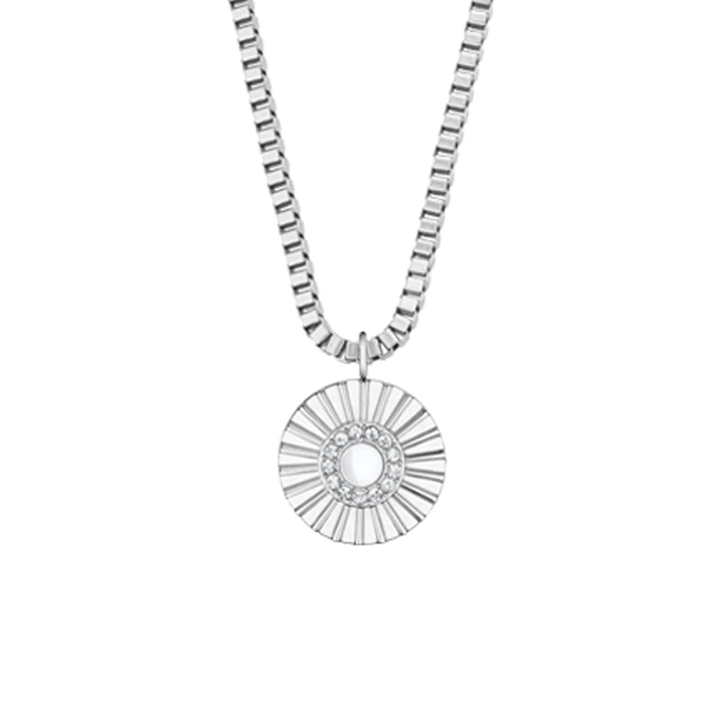 Halskette mit funkelndem Kristall-Anhänger, silber glänzend - BERING Modell: 465-150-450