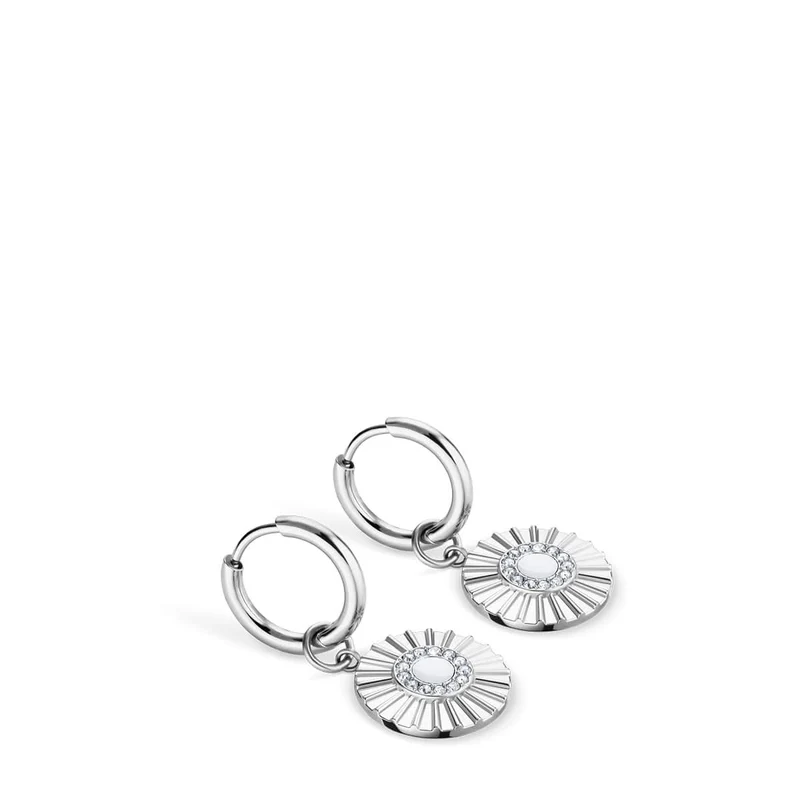 Arctic Flowers Ohrringe Silber glänzend - Sonnenmotiv Edelstahl - Bering Modell 765-150-05