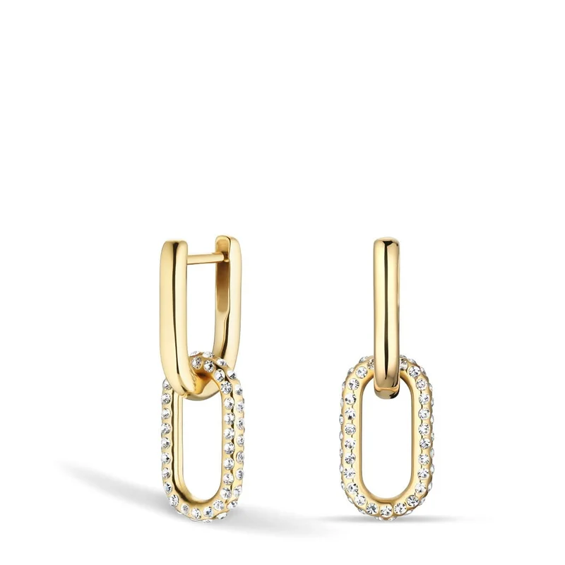 Arctic Pavé Gold Ohrring mit Zirkonia, Eleganter Edelstahl - BERING Modell 755-27-05