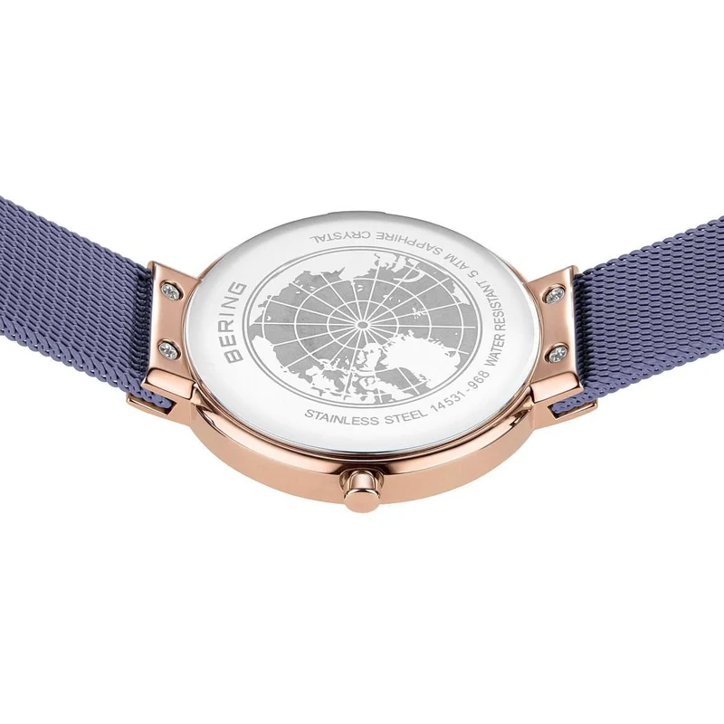 Bering Classic 14531-968 Damenuhr • Kratzfestes Saphirglas • Feines Milanaise-Armband