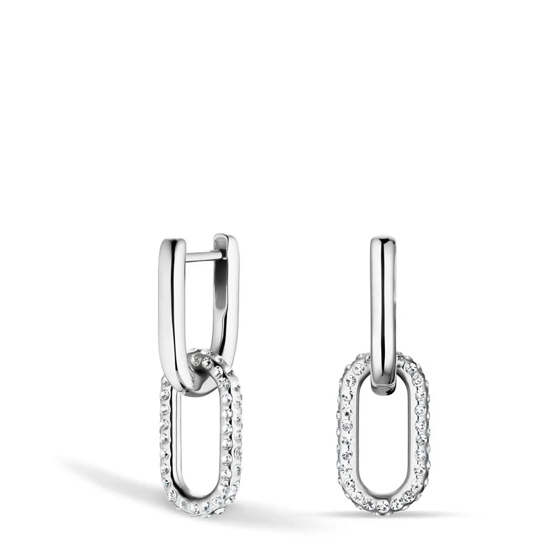 Arctic Pavé Ohrringe Silber Glänzend Edelstahl Zirkonia Kristallglas Zeitloses Design -BERING 755-17-05