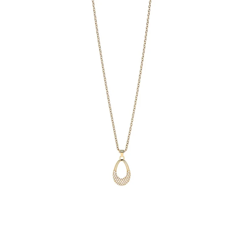 Arctic Pavé Halskette: Elegantes Gold Design mit funkelnden Kristallen - Bering Modell: 457-27-500