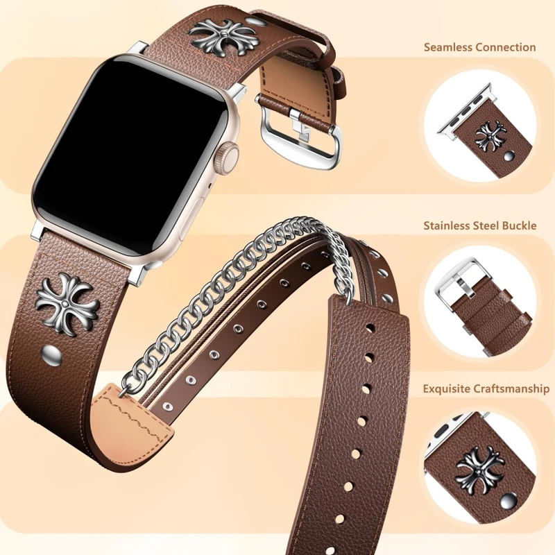 Absolut Angenehm Apple Smartwatch Echtes Leder Universell Armband