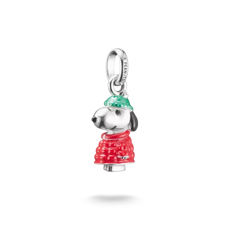 THOMAS SABO PEANUTS Snoopy Winterjacke Charm-Anhänger – Sterling Silber Emaille
