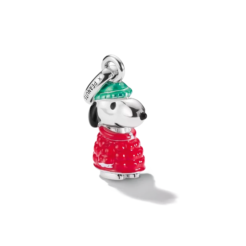 THOMAS SABO PEANUTS Snoopy Winterjacke Charm-Anhänger – Sterling Silber Emaille