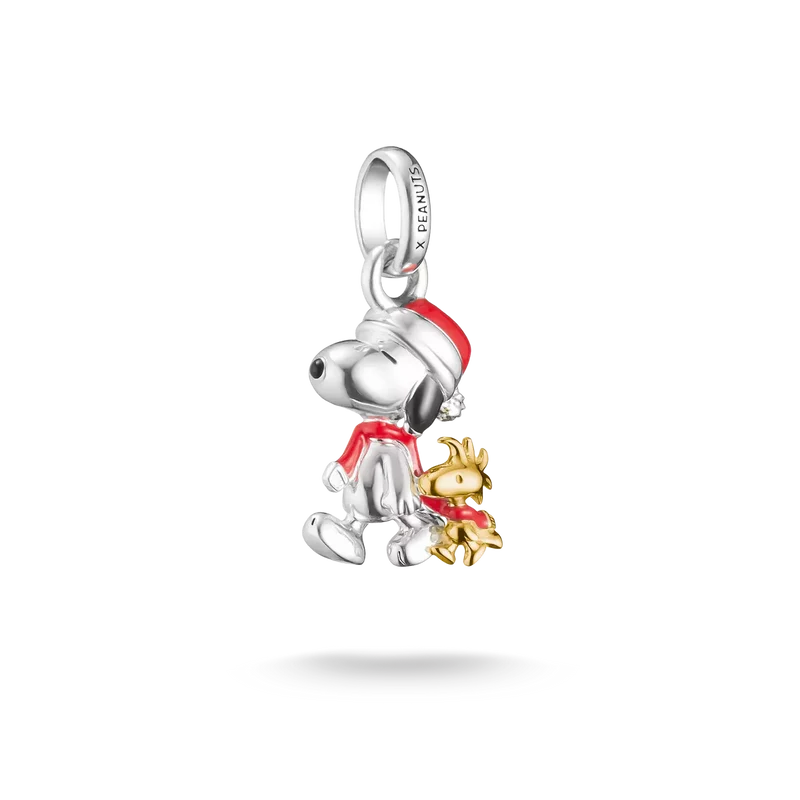 Charm-Anhänger Snoopy & Woodstock Santa Edition, 18k vergoldet - THOMAS SABO Modell: CC1307-427-7