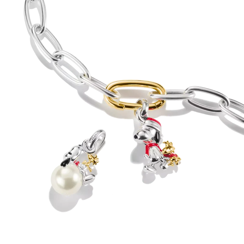 Charm-Anhänger Snoopy & Woodstock Santa Edition, 18k vergoldet - THOMAS SABO Modell: CC1307-427-7
