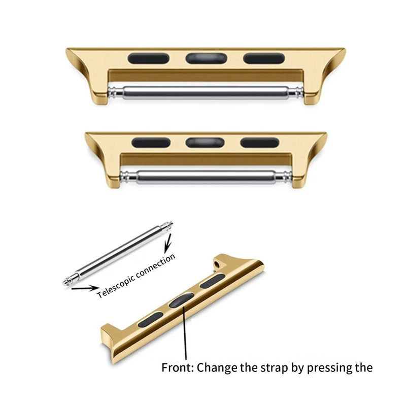 1 Pair Watch Connector Apple Watch Series 41mm - 40mm - 38mm , 20mm Stainless Steel Adapter