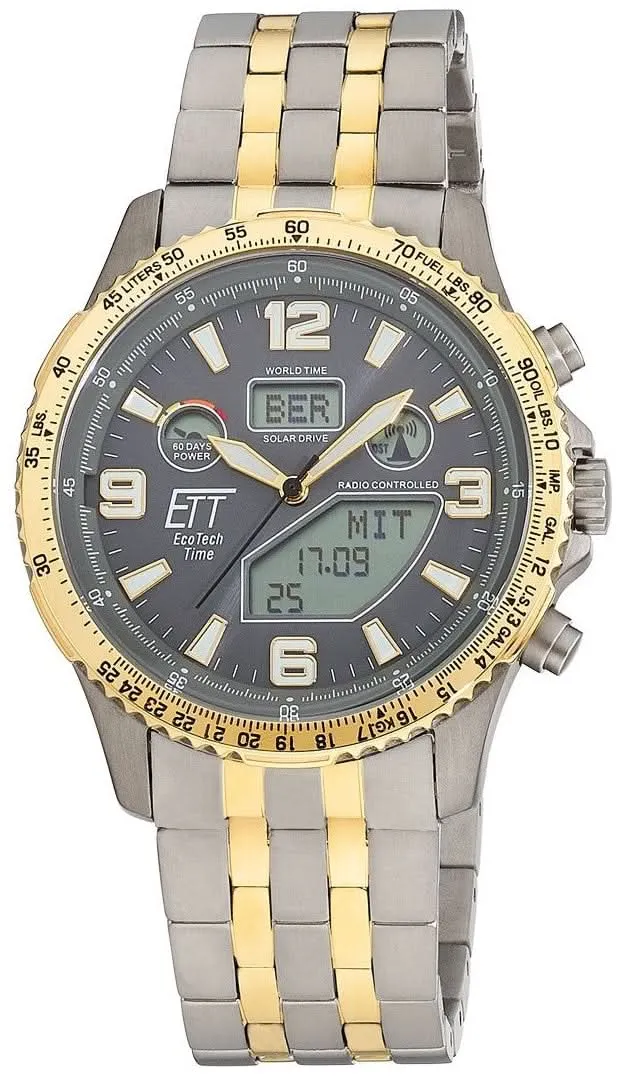 Eco Tech Time Professional EGT-11722-52M Herrenuhr • Solar-Funk • Titan