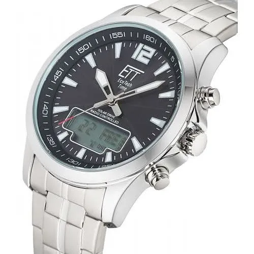Eco Tech Time Professional EGA-11715-21M Herrenuhr • Solar Funk • Worldtimer