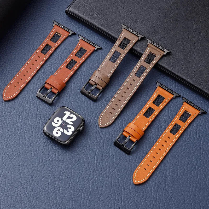 Wirklich Schön Apple Smartwatch Echtes Leder Universell Armband