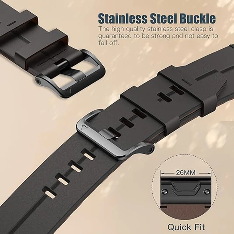 Langlebiges Garmin Smartwatch Armband aus echtem Leder Universel