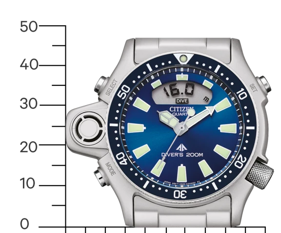 Citizen Promaster JP2000-67L Herrenuhr • Elektronischer Tiefenmesser • 20 bar