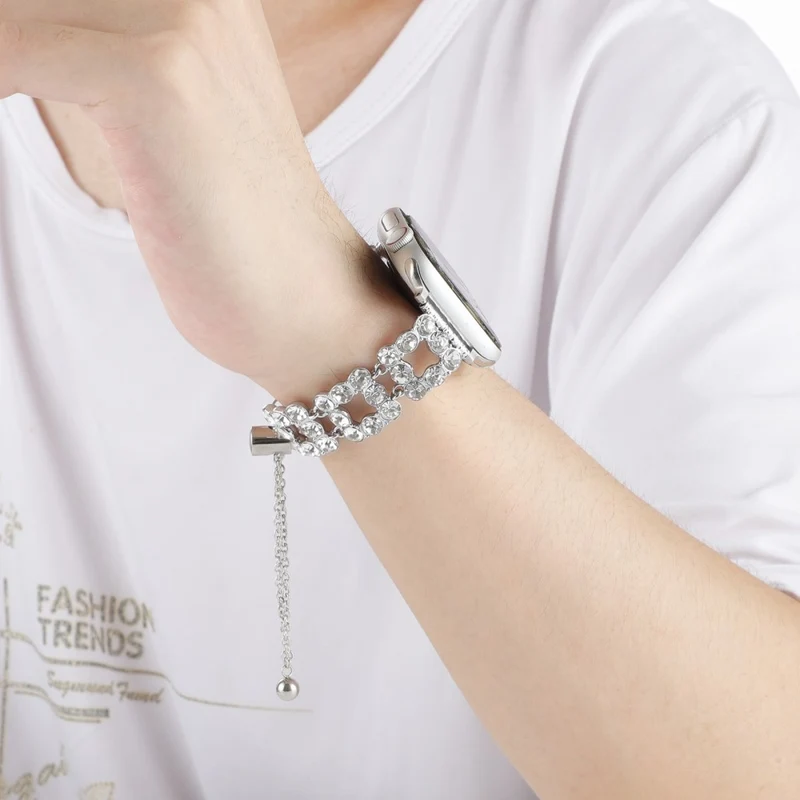 Schöne Apple Smartwatch Metall und Strass Universel Armband