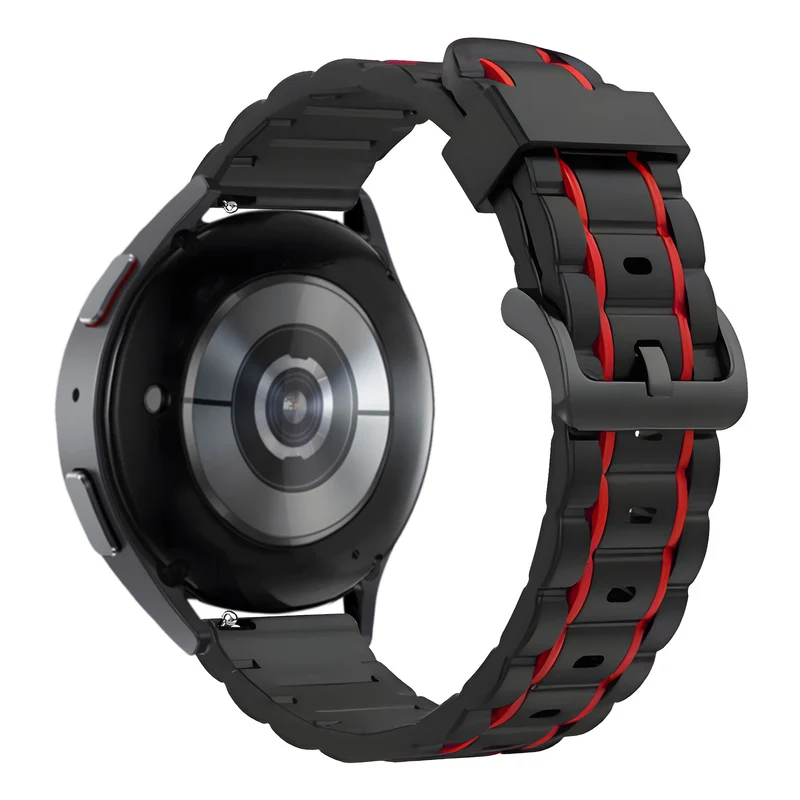 Bandz Suunto Core 2 Gestreiftes Sportarmband (Schwarz/Rot)