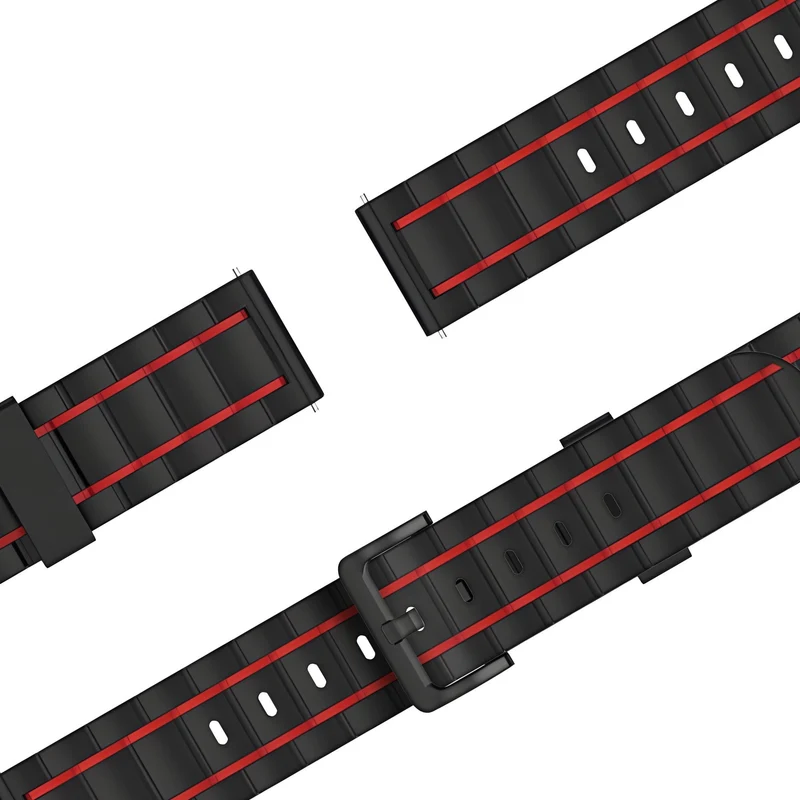 Bandz Suunto Core 2 Gestreiftes Sportarmband (Schwarz/Rot)