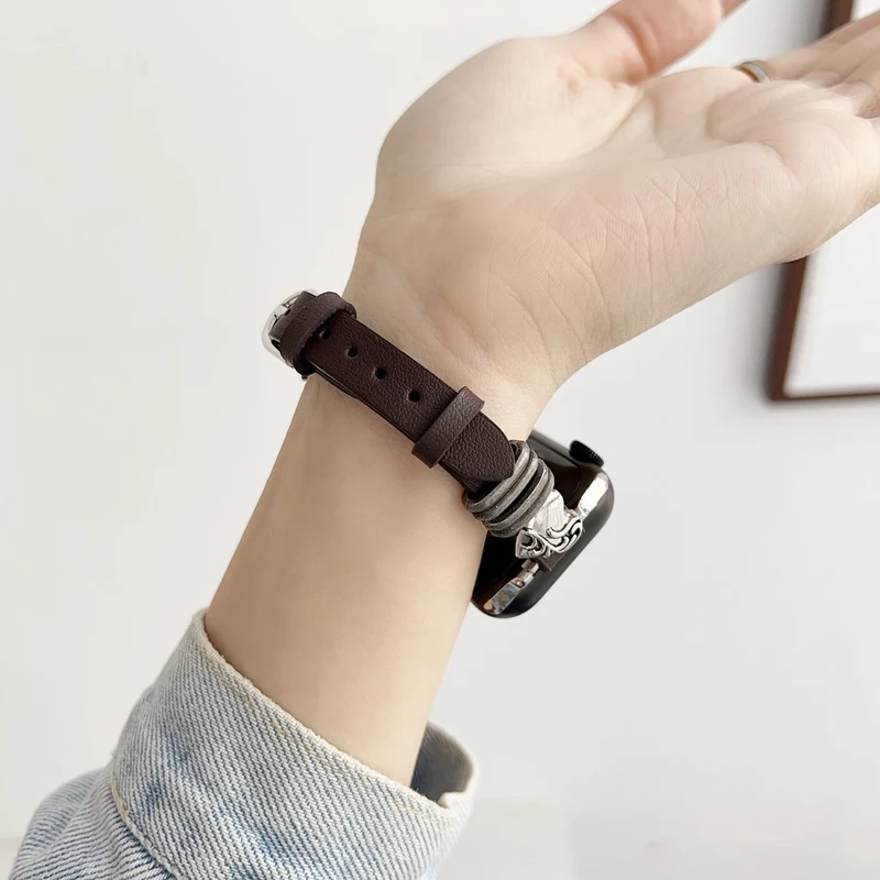Tolles Apple Smartwatch Metall- und Pu-Leder-Universalarmband