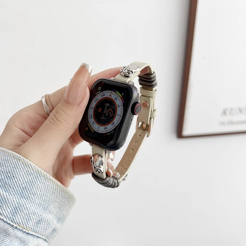 Tolles Apple Smartwatch Metall- und Pu-Leder-Universalarmband