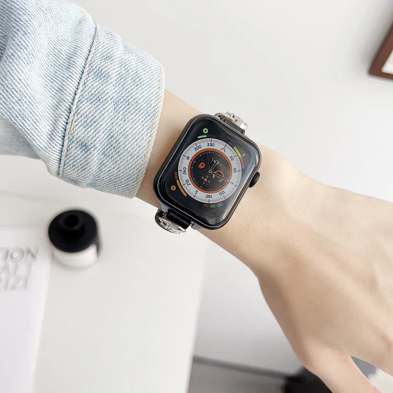 Tolles Apple Smartwatch Metall- und Pu-Leder-Universalarmband