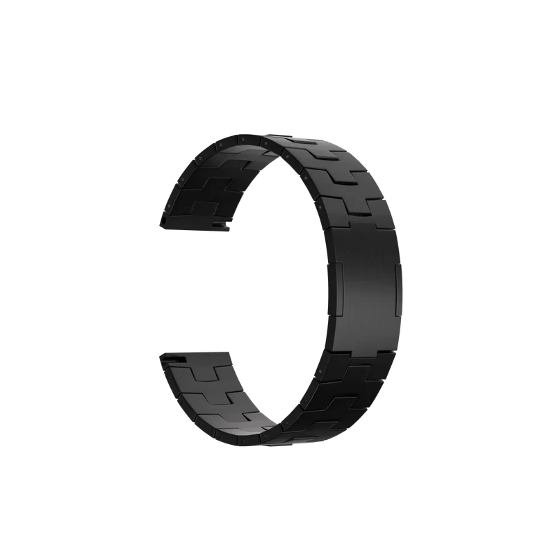Oppo Watch X3 Gebürstetes Titanarmband (Flache Schließe) (Schwarz)